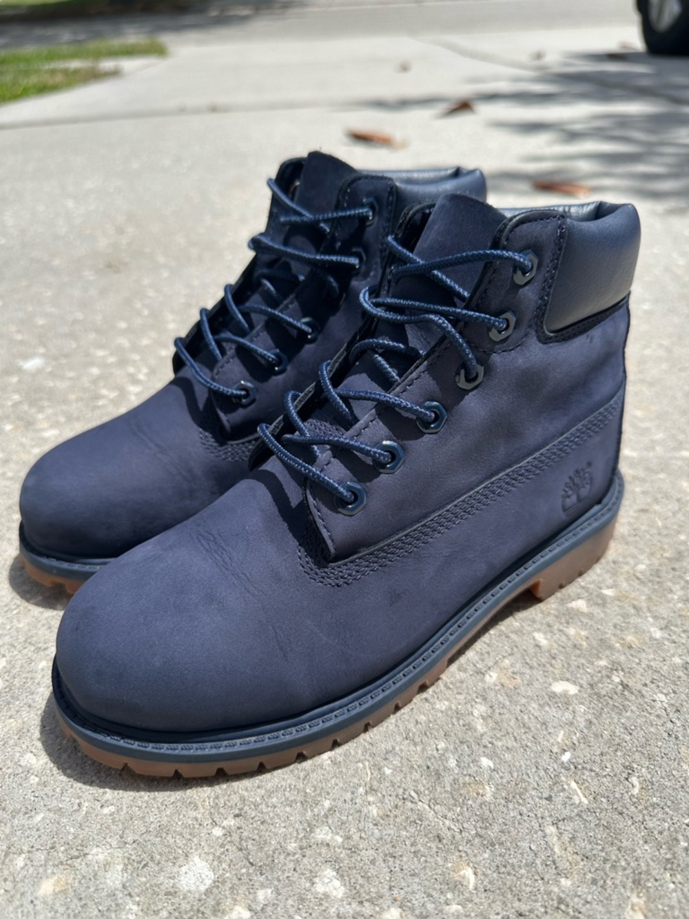 Timberland Navy Blue Youth Premium Waterproof Boots Nubuck Youth US  SIZE 3